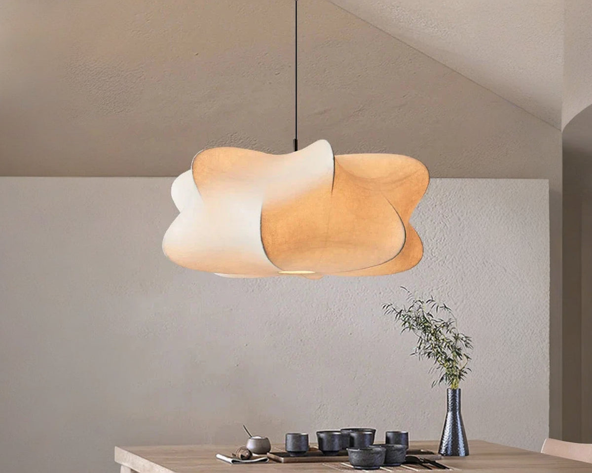 Lustre japonais en soie forme de galet irrégulier, vue 4