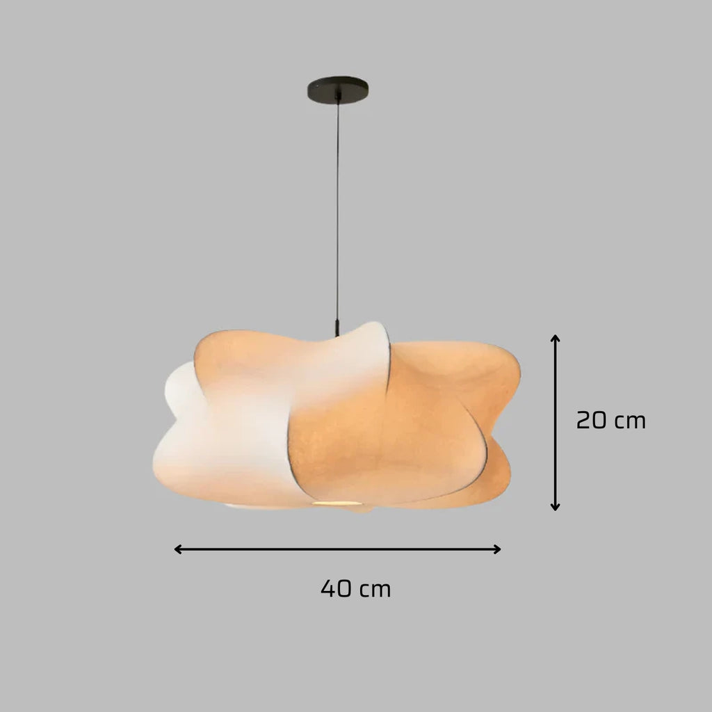 Lustre japonais en soie forme de galet irrégulier, vue 5