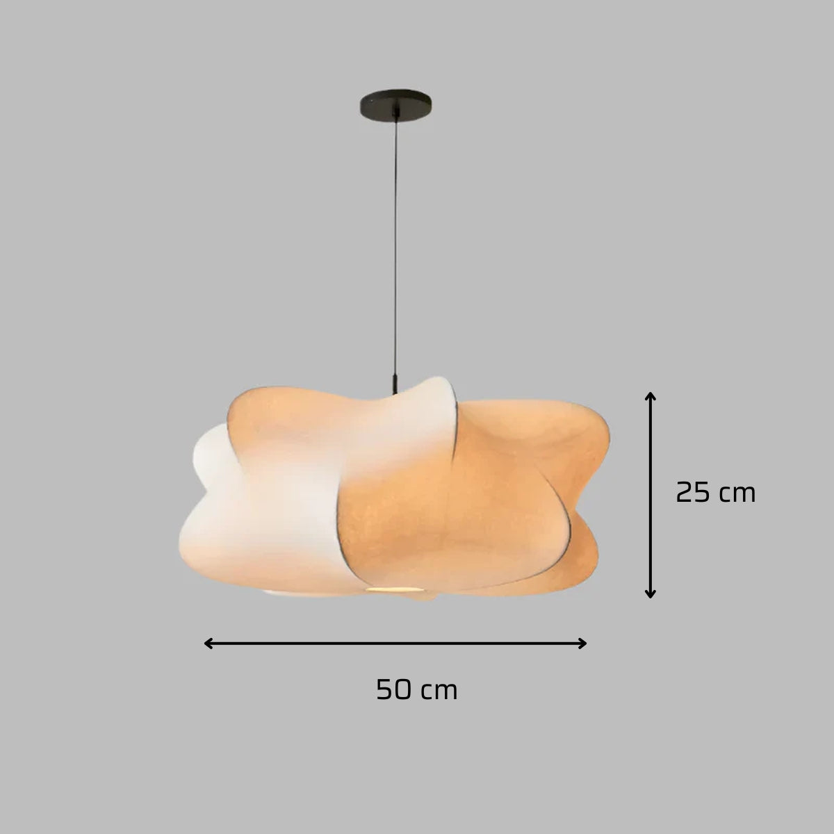 Lustre japonais en soie forme de galet irrégulier, vue 6