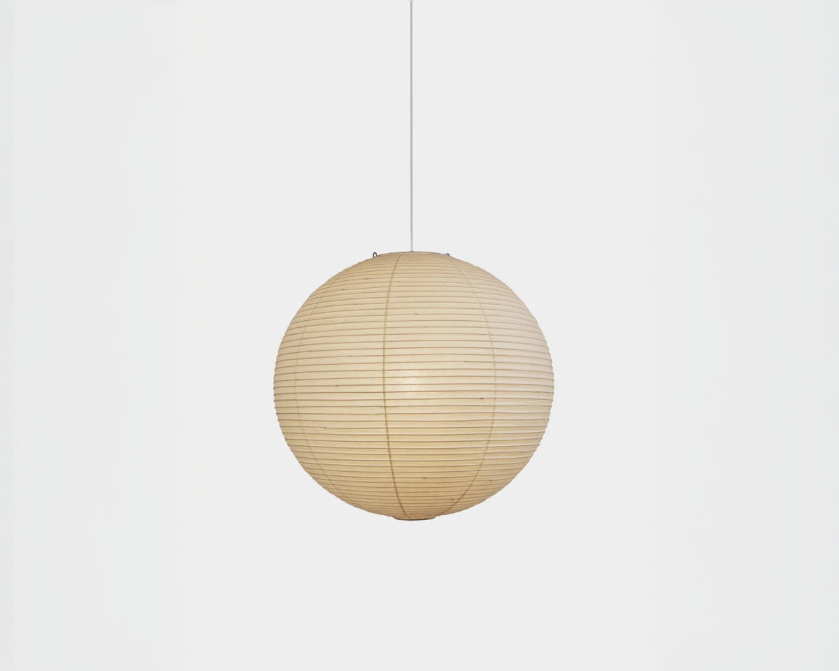 Lustre japonais boule en papier blanc de 40 cm