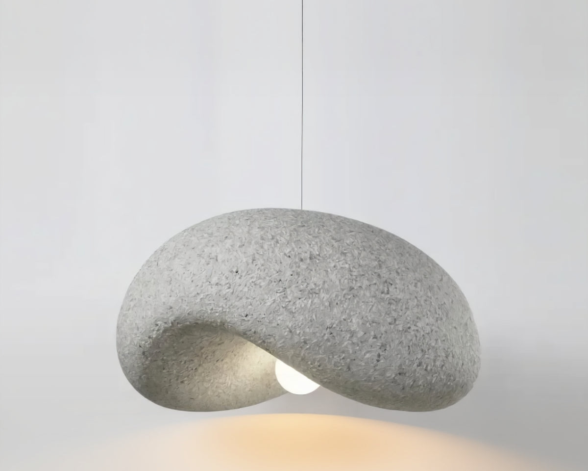 Lustre japonais Japandi en forme de galet