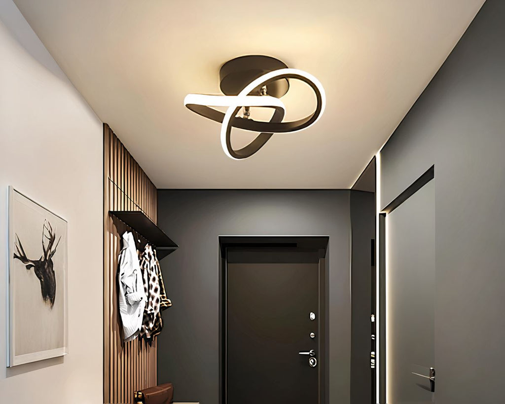 Lustre entrée plafonnier LED à boucles entrelacées