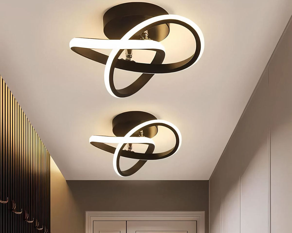 Lustre entrée plafonnier LED à boucles entrelacées, vue 2