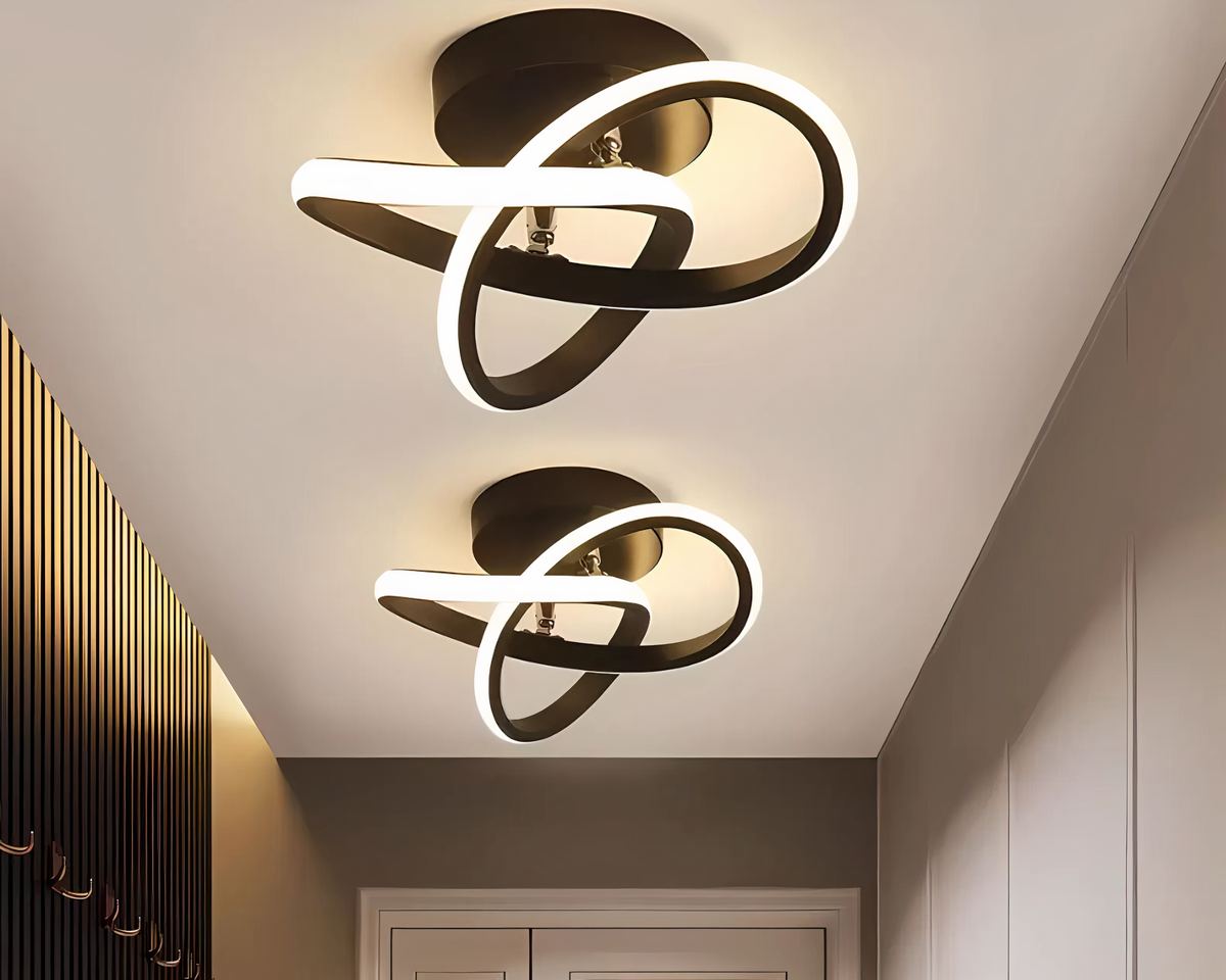 Lustre entrée plafonnier LED à boucles entrelacées, vue 2