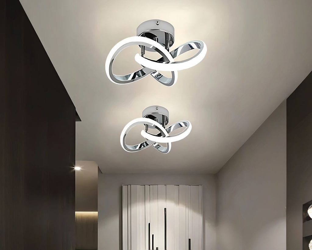 Lustre entrée plafonnier LED à boucles entrelacées, vue 4