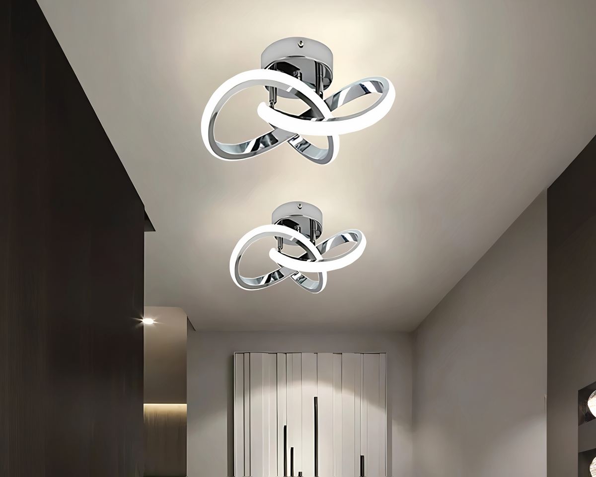Lustre entrée plafonnier LED à boucles entrelacées, vue 4