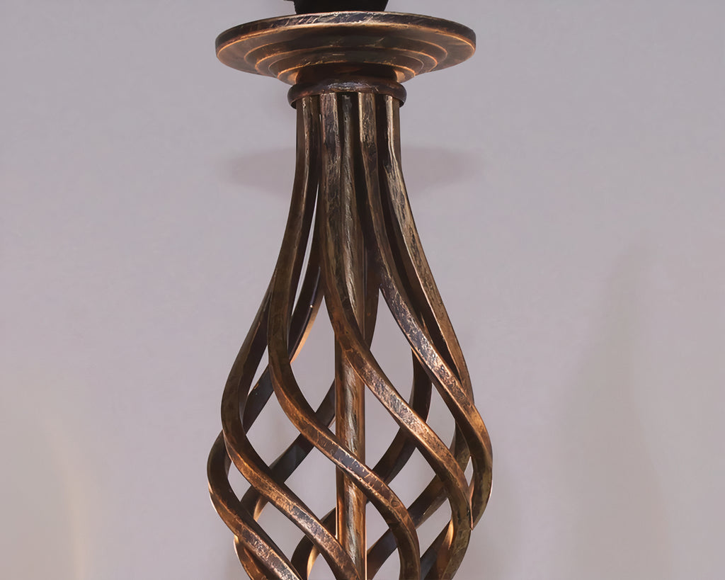 Lustre baroque à six bras en bronze patiné, vue 3