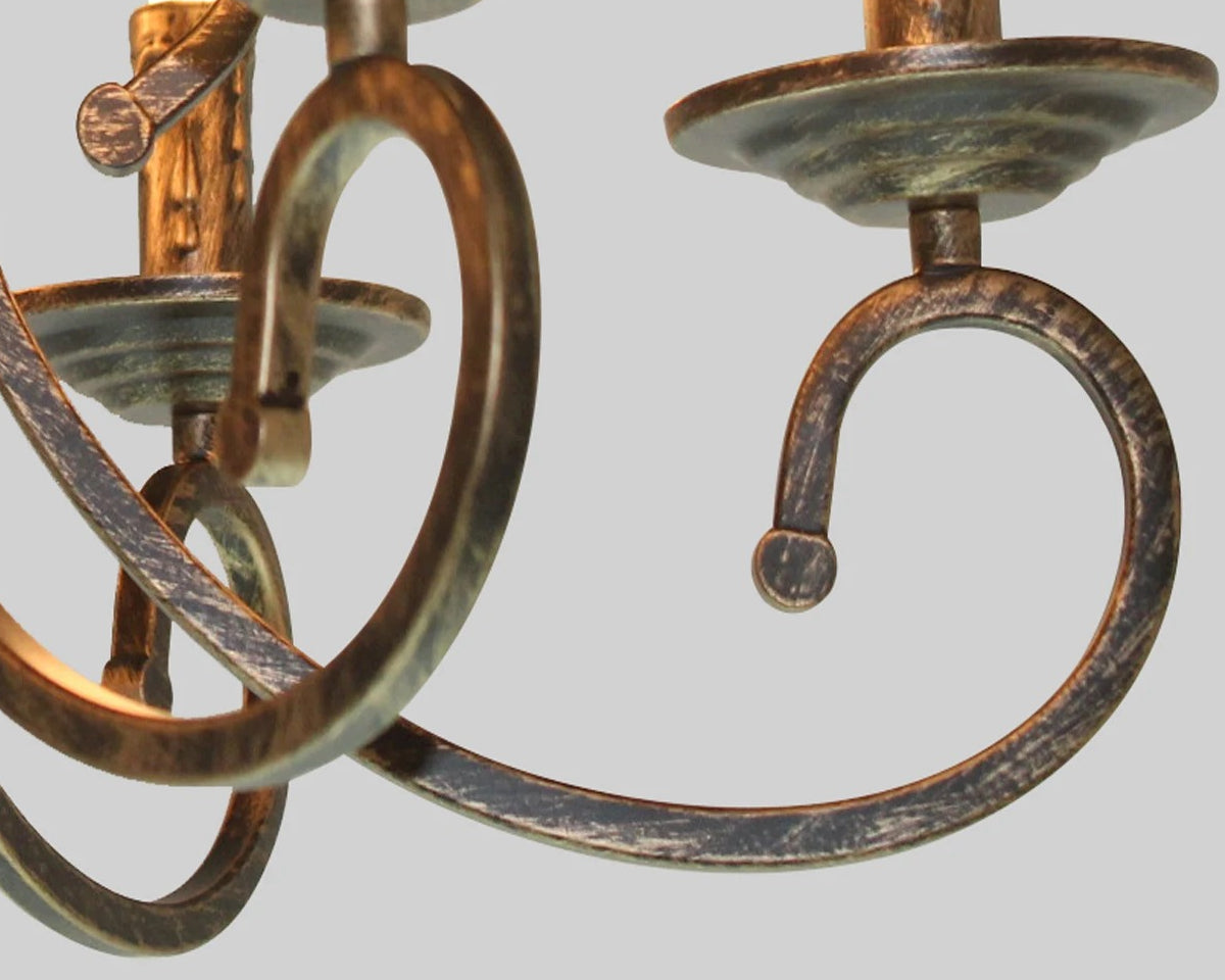 Lustre baroque à six bras en bronze patiné, vue 5