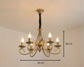 Lustre baroque à six bras en bronze patiné, vue 7