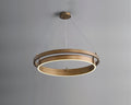 Lustre salle à manger anneau LED effet bronze brossé