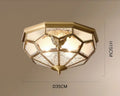 Lustre cristal plafonnier octogonal finition bronze brossé, vue 7
