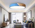 Lustre sans fil rond nordique bois et métal coloré