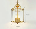 Lustre ancien lanterne en verre finition bronze poli, vue 6