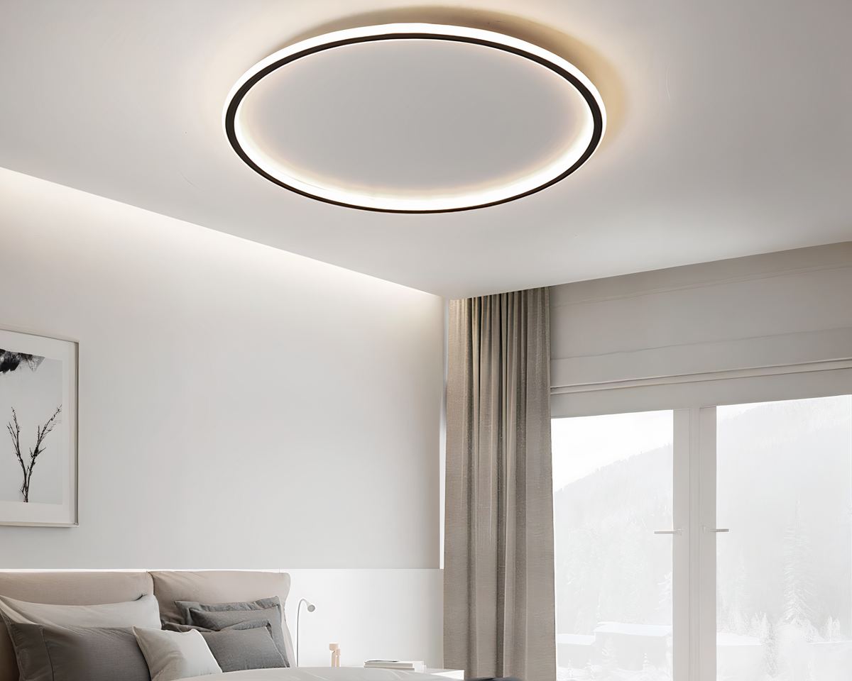 Lustre chambre ado plat en anneau LED extra fin, vue 3