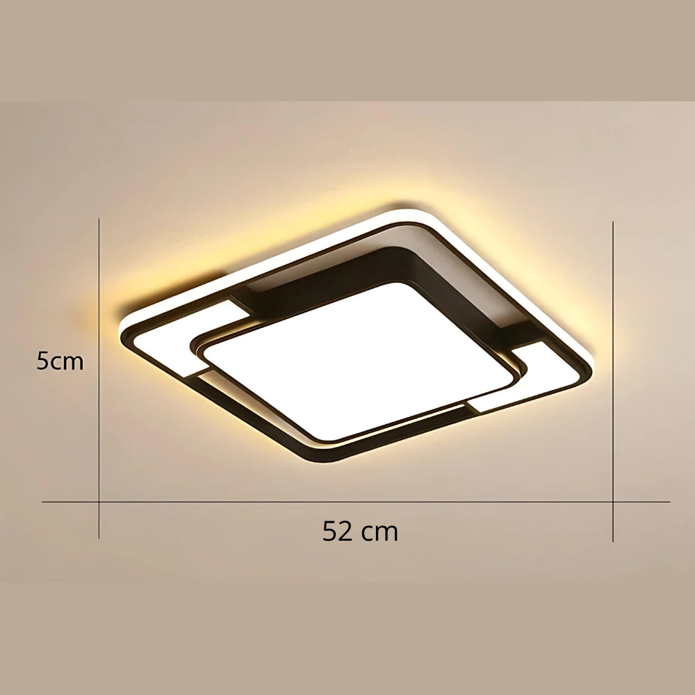Lustre sans fil panneau plat noir à motif géométrique, vue 6