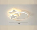 Lustre chambre ado plat avec cercle et étoiles LED, vue 5