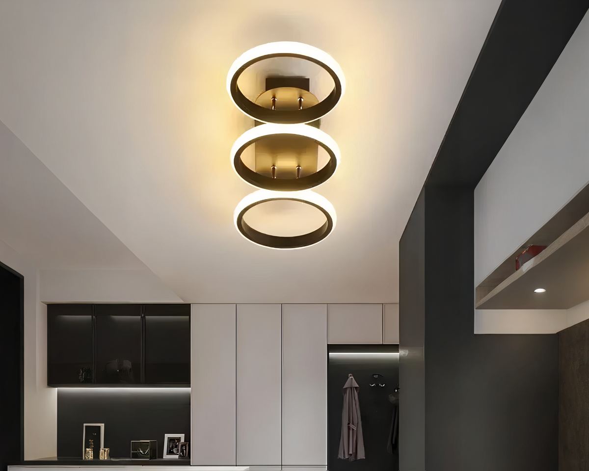 Lustre sans fil trio de carrés ou de ronds lumineux, vue 2