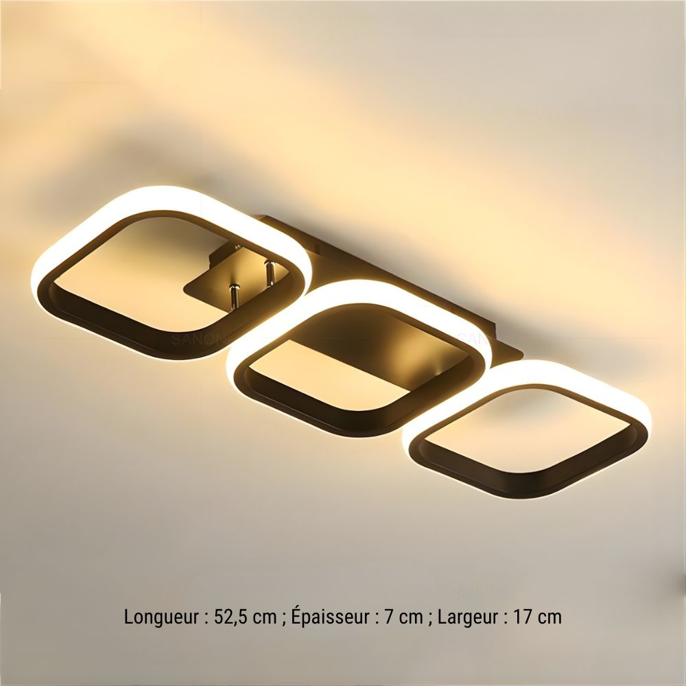 Lustre sans fil trio de carrés ou de ronds lumineux, vue 4