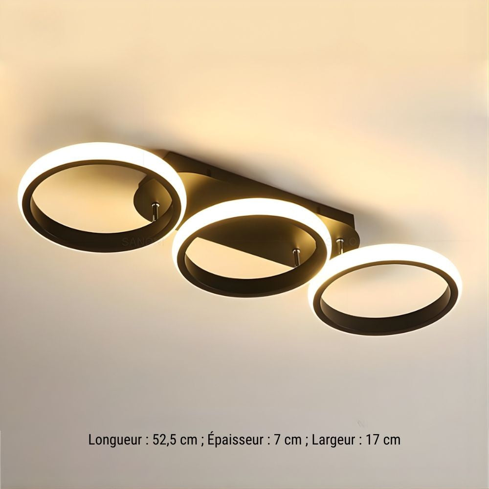 Lustre sans fil trio de carrés ou de ronds lumineux, vue 5