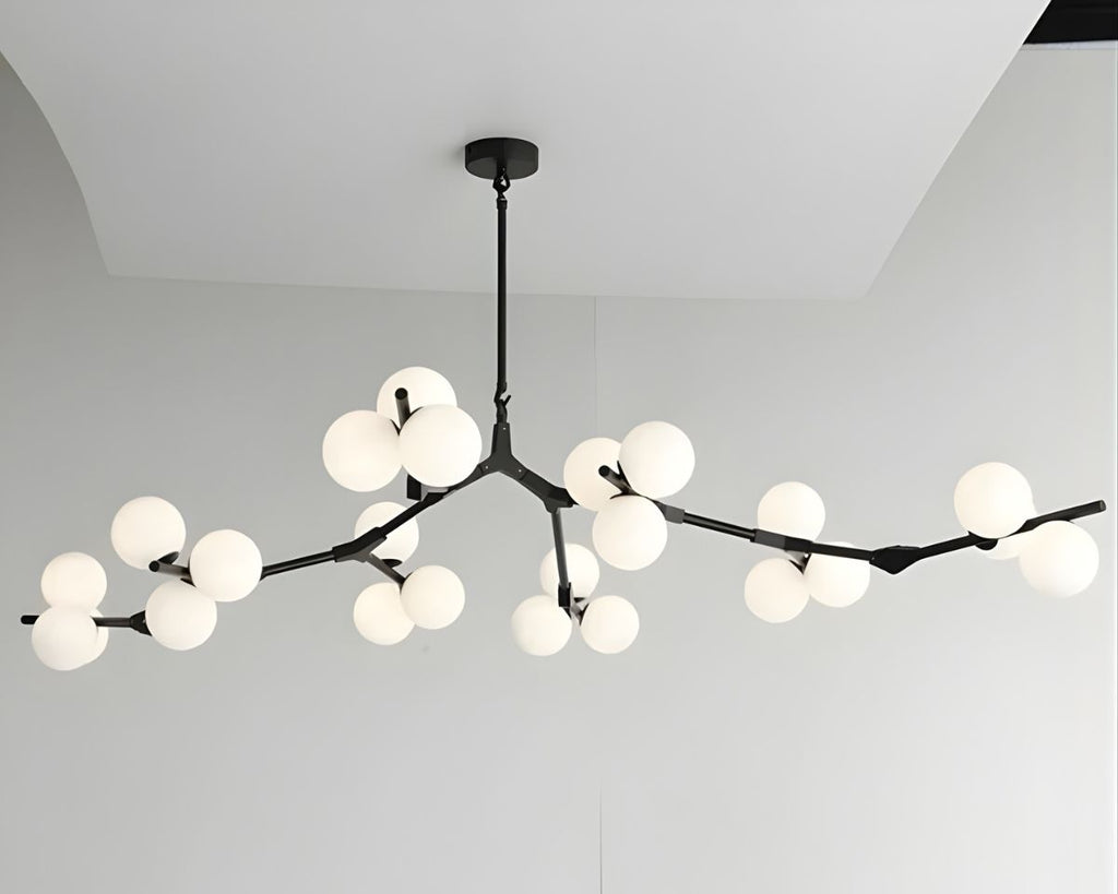 Lustre moderne ramifié à multiples boules de verre, vue 7