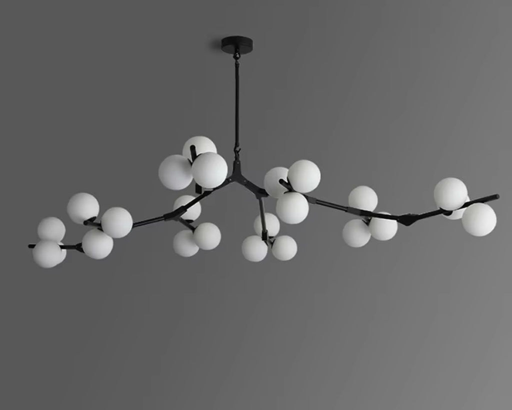 Lustre moderne ramifié à multiples boules de verre, vue 8