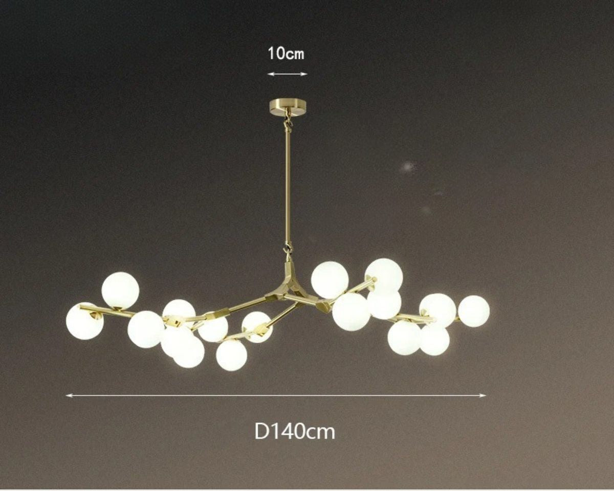 Lustre moderne ramifié à multiples boules de verre, vue 11