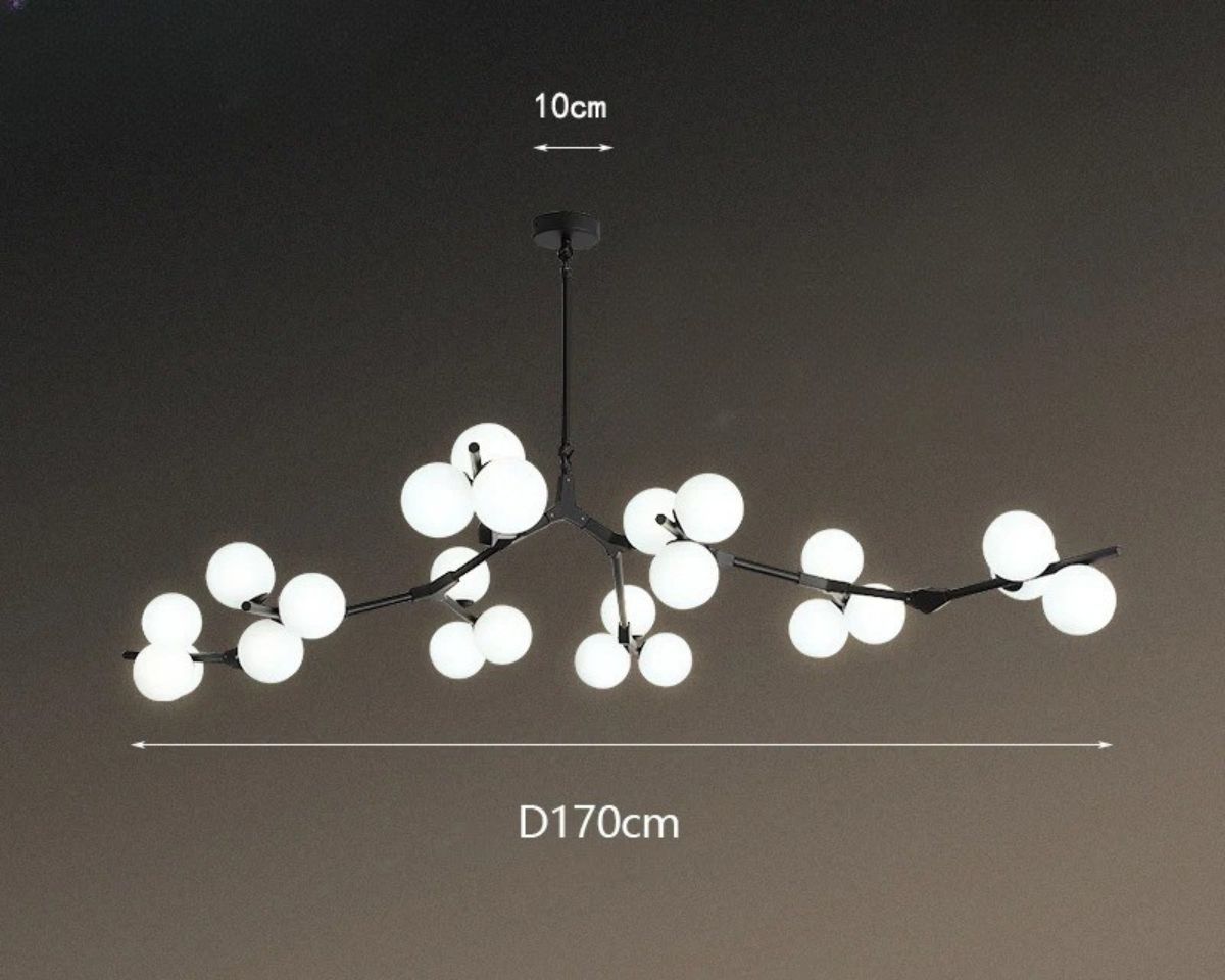 Lustre moderne ramifié à multiples boules de verre, vue 15