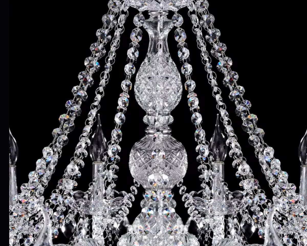 Lustre cristal baroque à six ou huit bougeoirs, vue 5