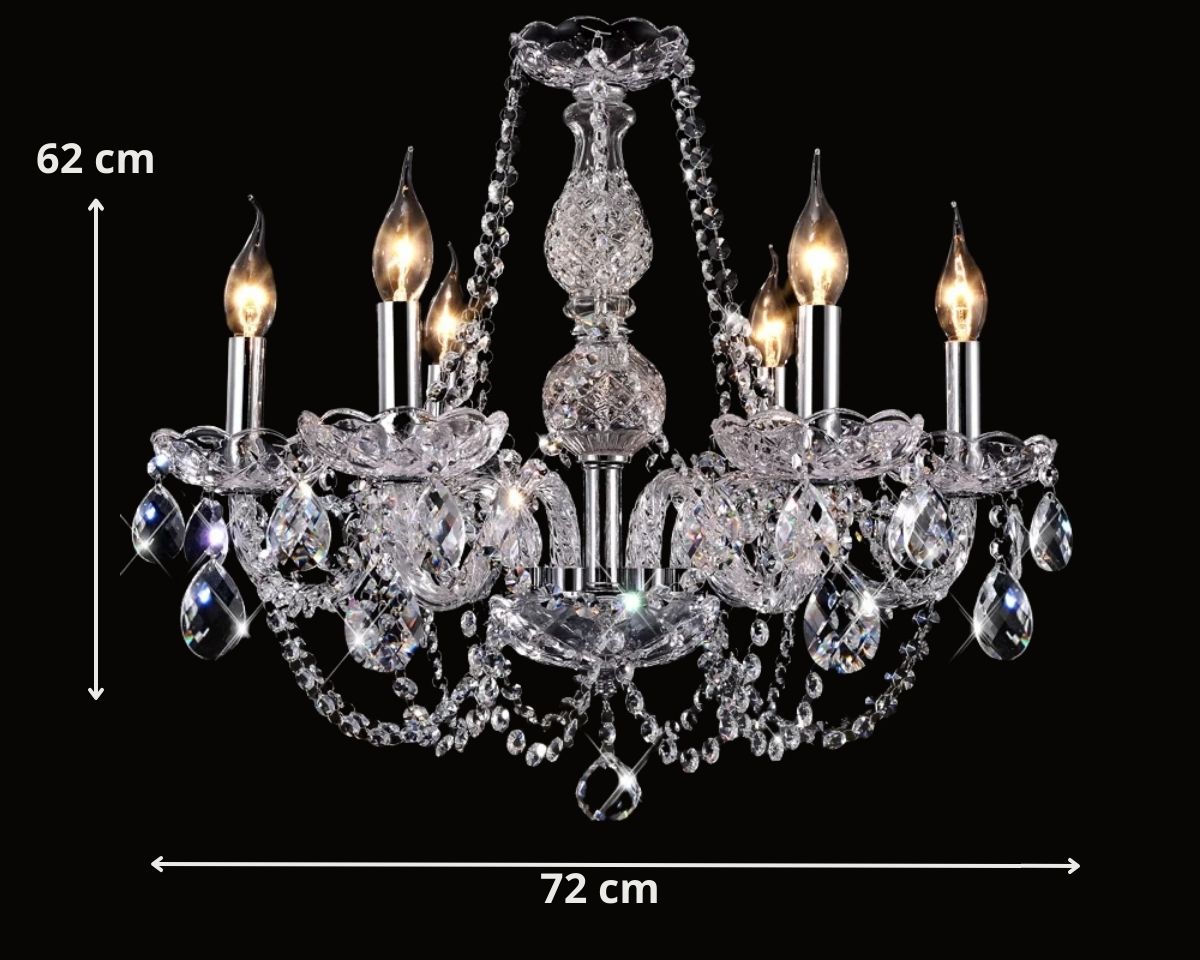 Lustre cristal baroque à six ou huit bougeoirs, vue 9