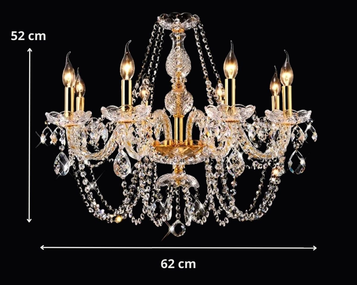 Lustre cristal baroque à six ou huit bougeoirs, vue 10