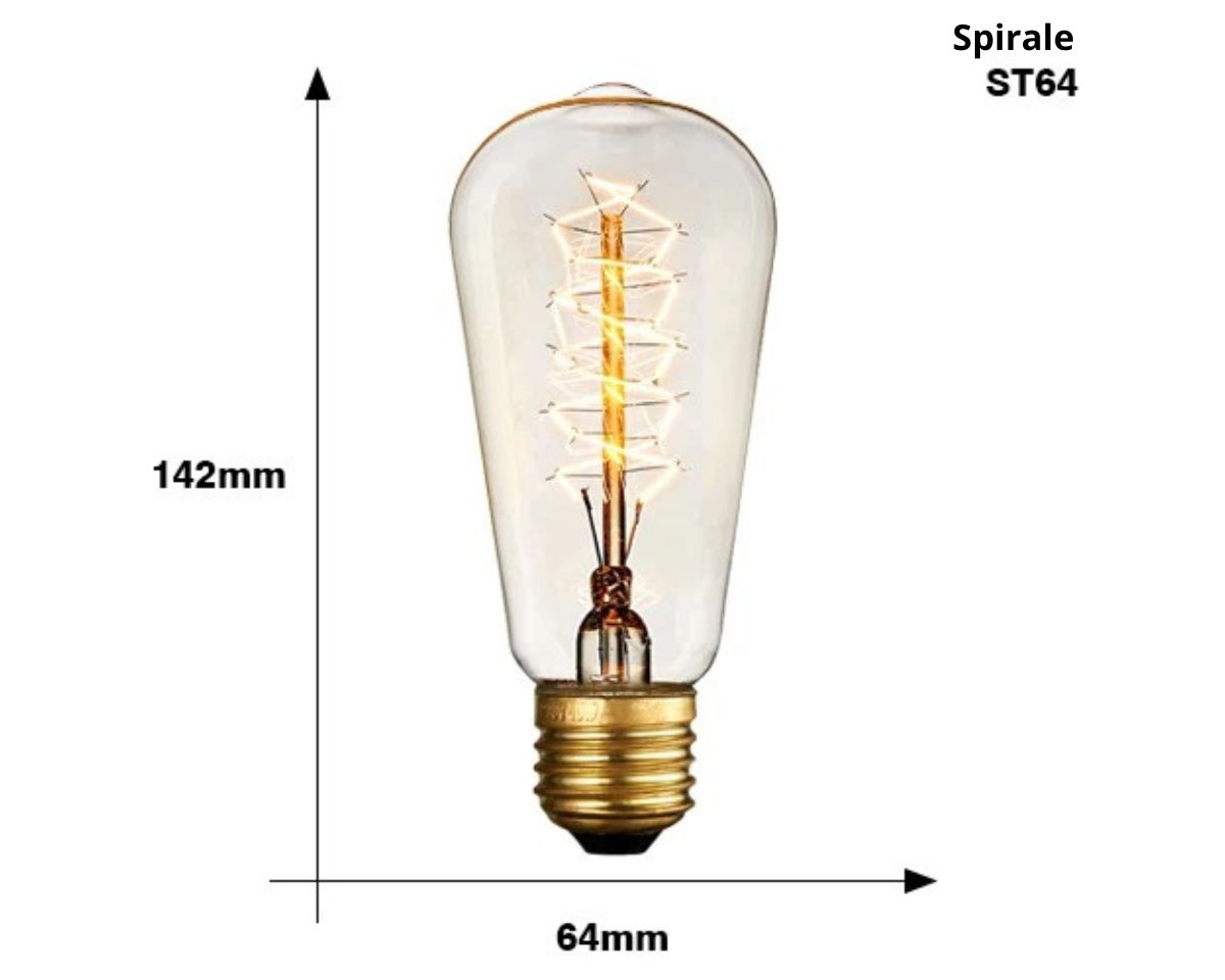 Ampoule pour lustre Edison à filament spirale, vue 11