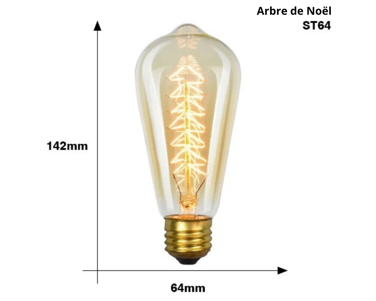 Ampoule pour lustre Edison à filament spirale, vue 13