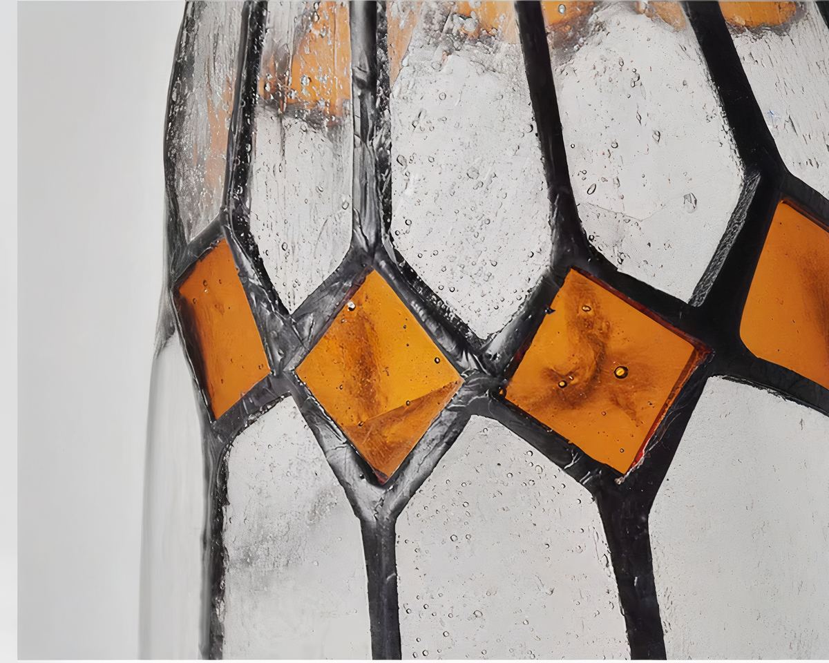 Lustre art déco petit format en verre peint multicolore, vue 4