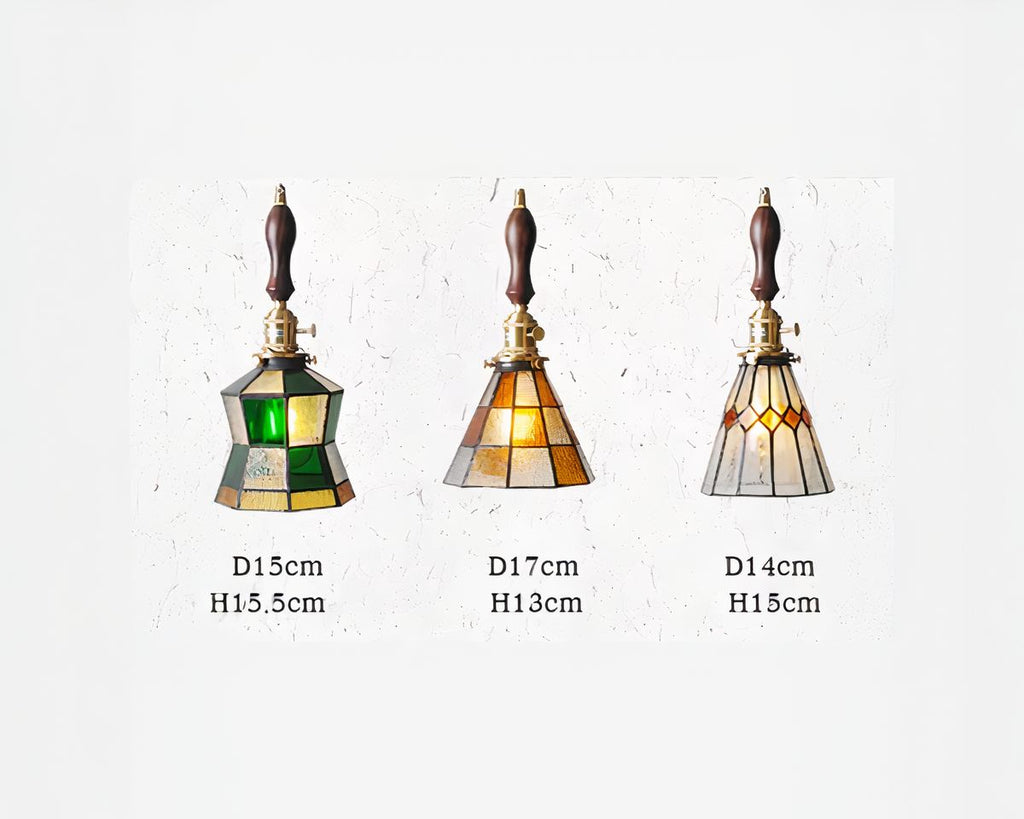 Lustre art déco petit format en verre peint multicolore, vue 5