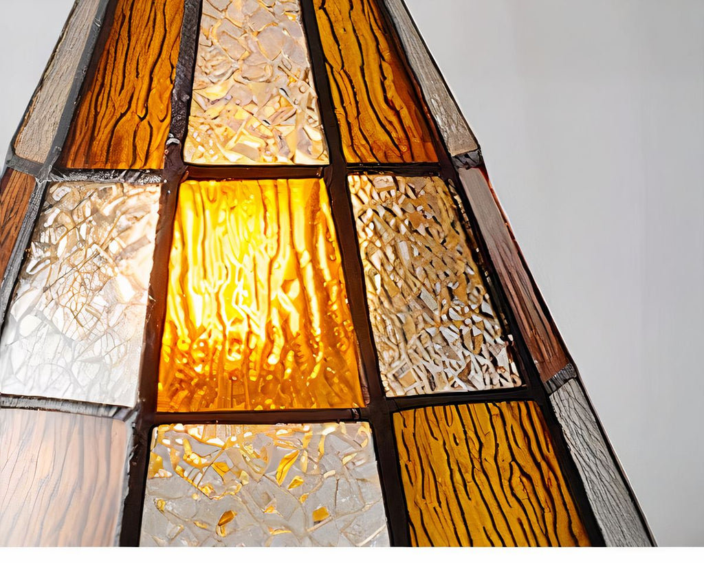 Lustre art déco petit format en verre peint multicolore, vue 8