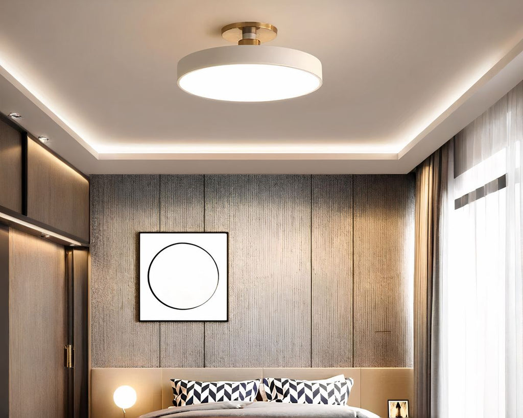 Lustre sans fil disque pastel et support doré, vue 4