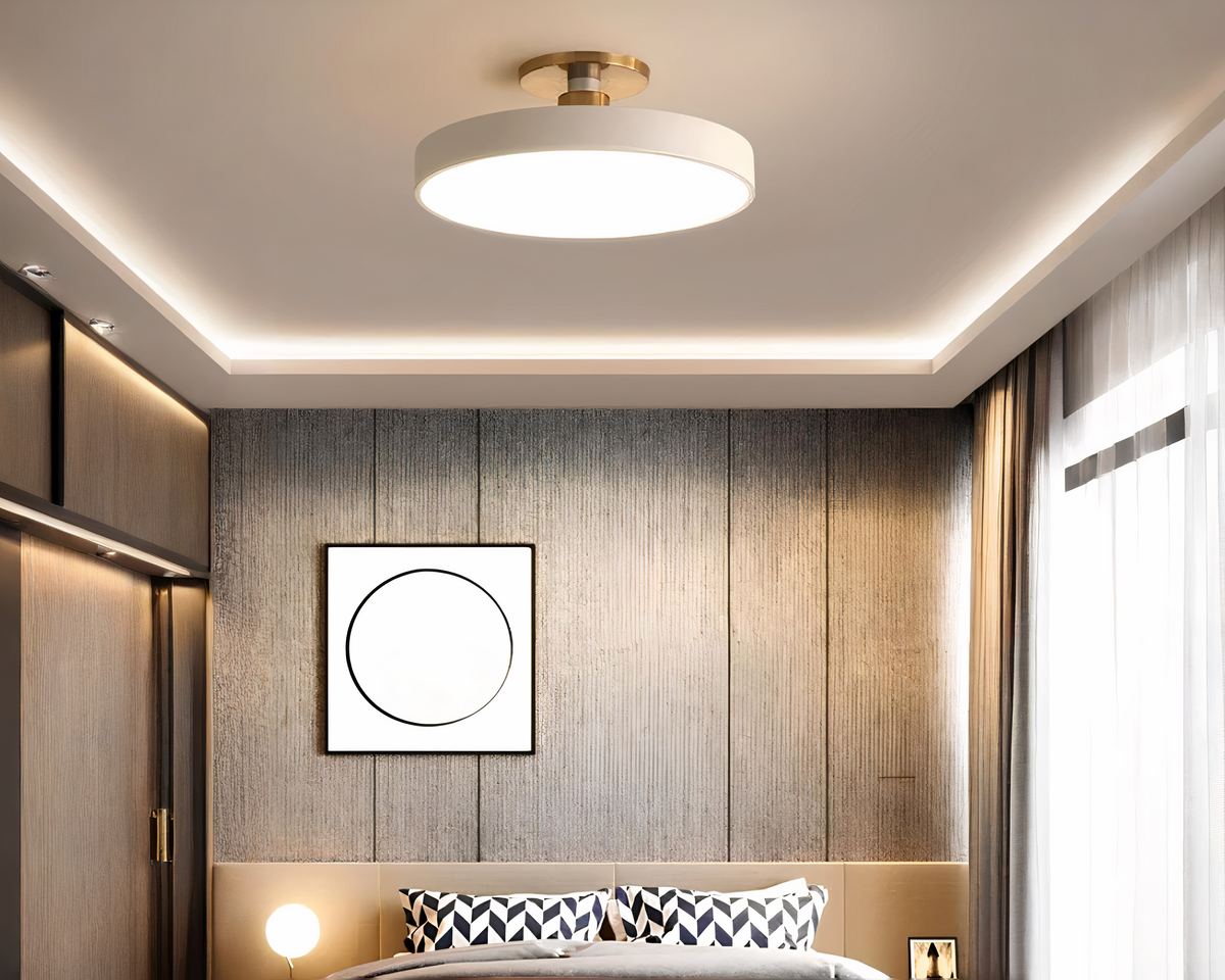 Lustre sans fil disque pastel et support doré, vue 4
