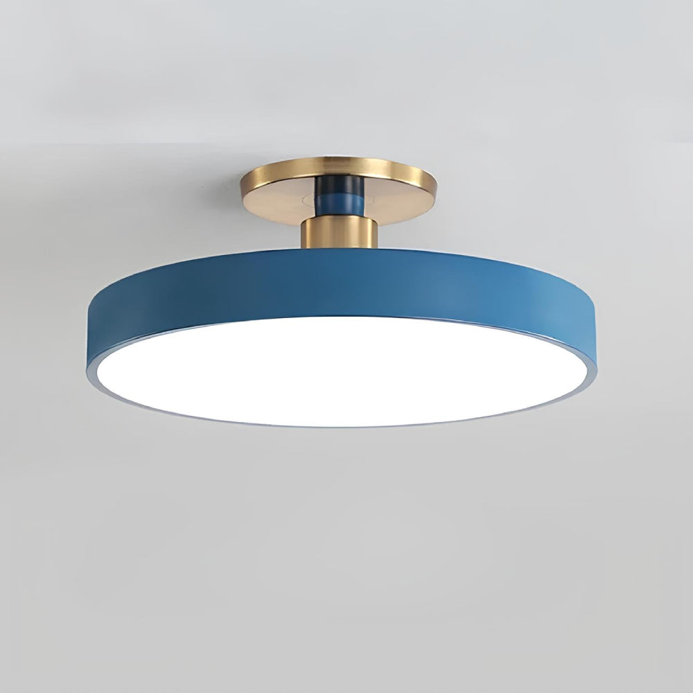 Lustre sans fil disque pastel et support doré, vue 9