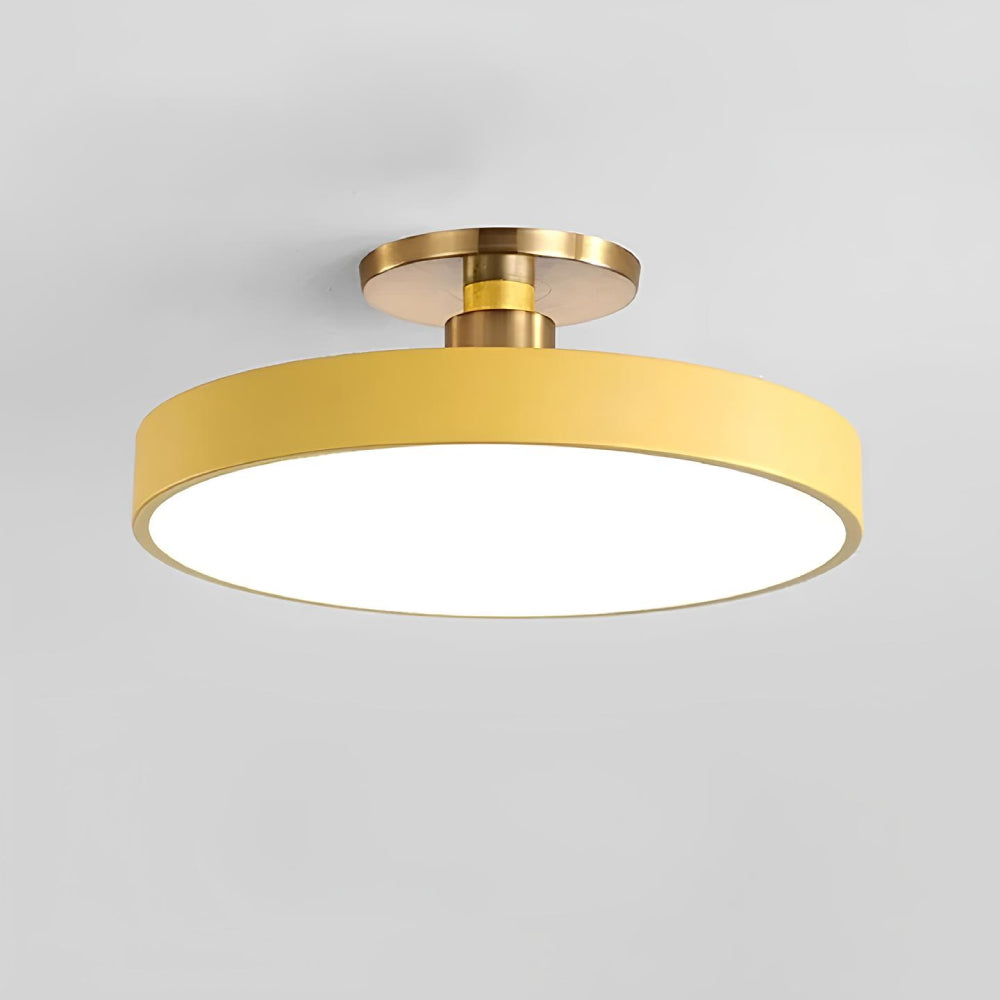 Lustre sans fil disque pastel et support doré, vue 11