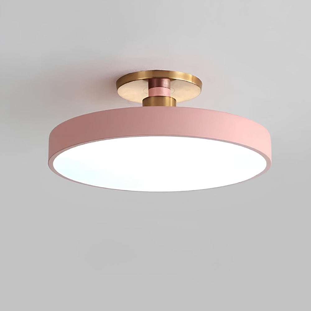 Lustre sans fil disque pastel et support doré, vue 12