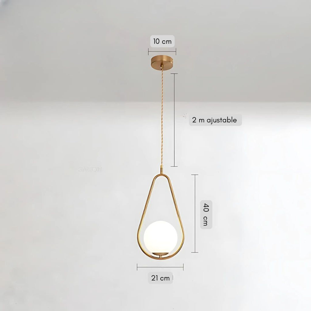 Petit lustre doré à sphère de verre, 3 modèles, vue 4