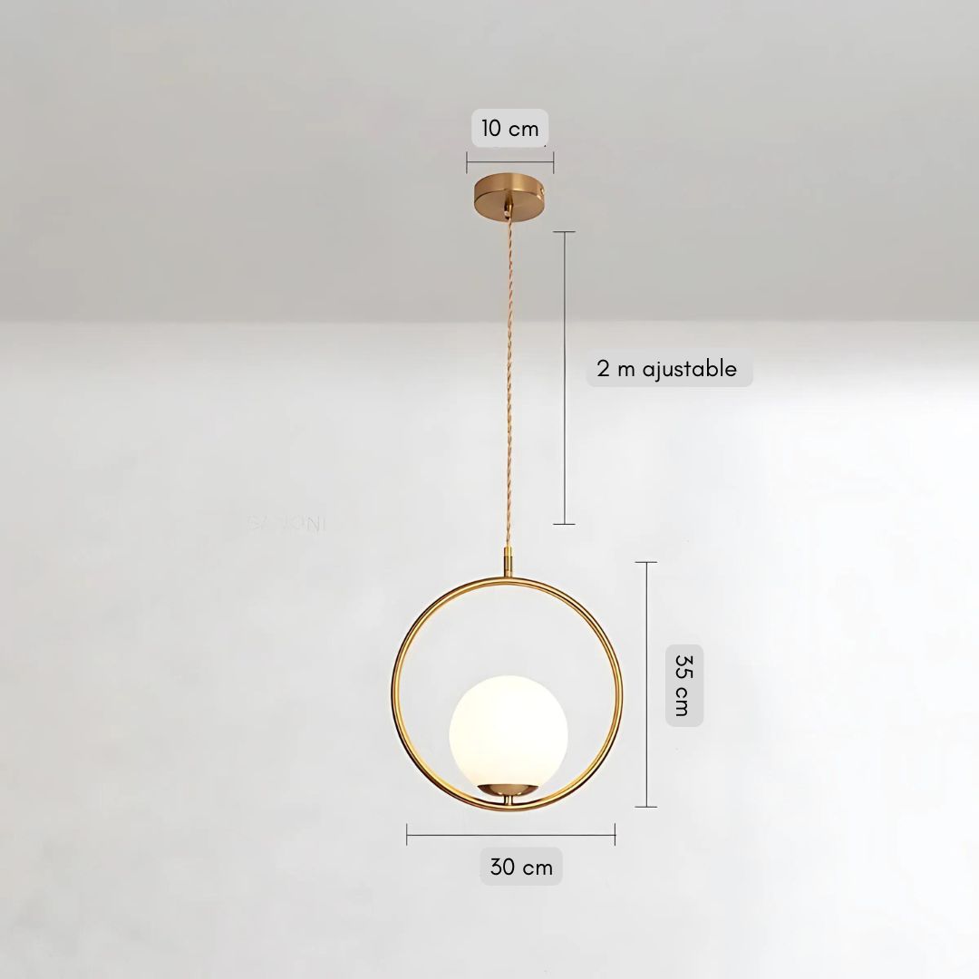 Petit lustre doré à sphère de verre, 3 modèles, vue 5