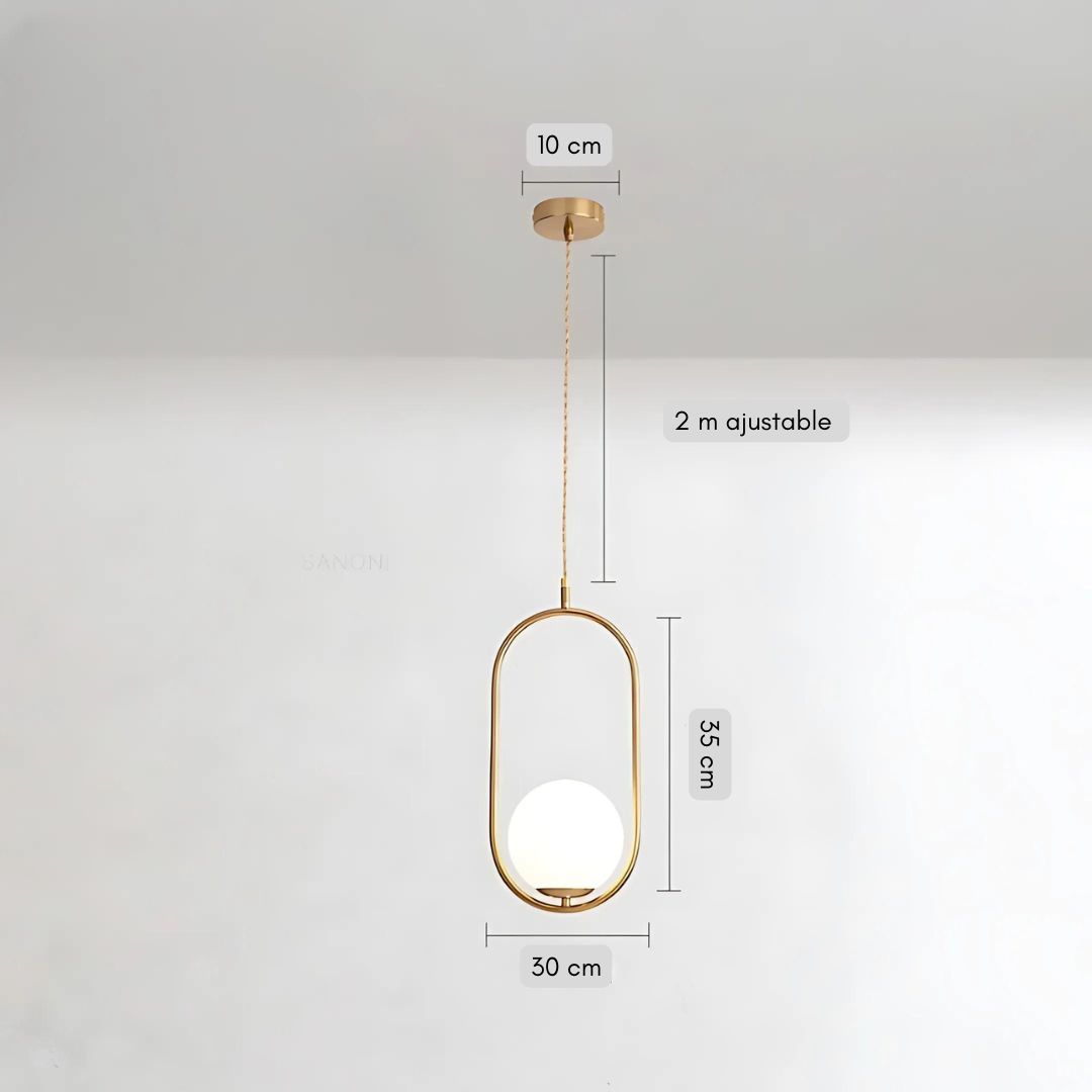 Petit lustre doré à sphère de verre, 3 modèles, vue 6
