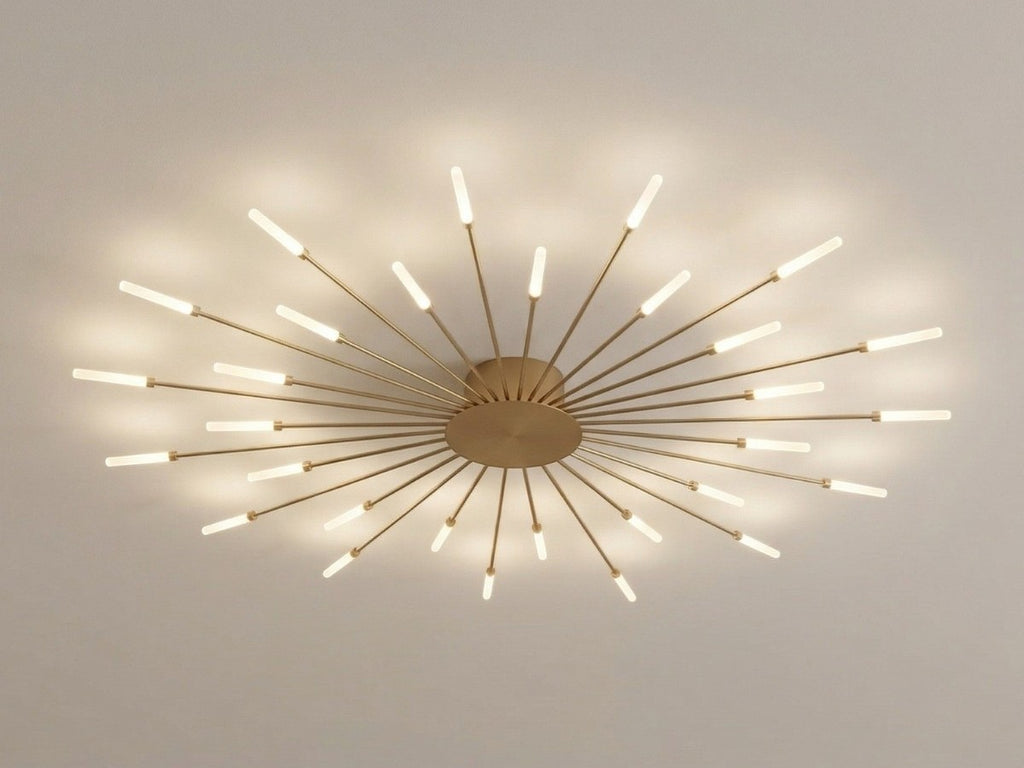 Lustre moderne salon plafonnier LED en étoile pissenlit, vue 5