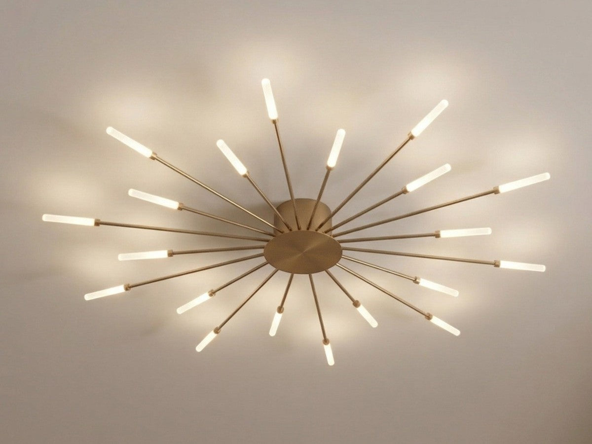 Lustre moderne salon plafonnier LED en étoile pissenlit, vue 6