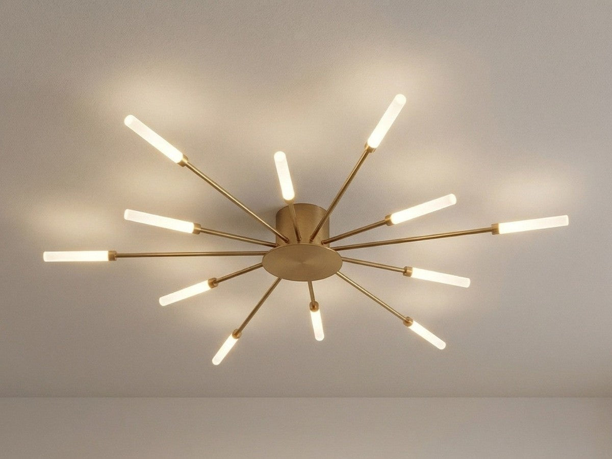 Lustre moderne salon plafonnier LED en étoile pissenlit, vue 7