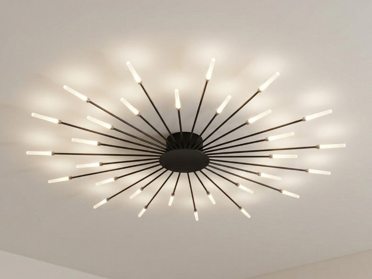 Lustre moderne salon plafonnier LED en étoile pissenlit, vue 8