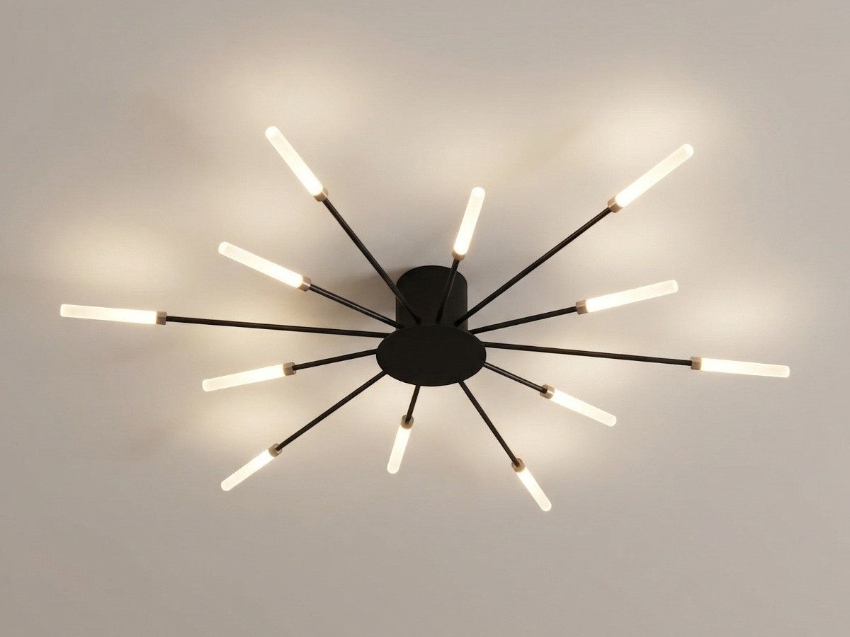 Lustre moderne salon plafonnier LED en étoile pissenlit, vue 10