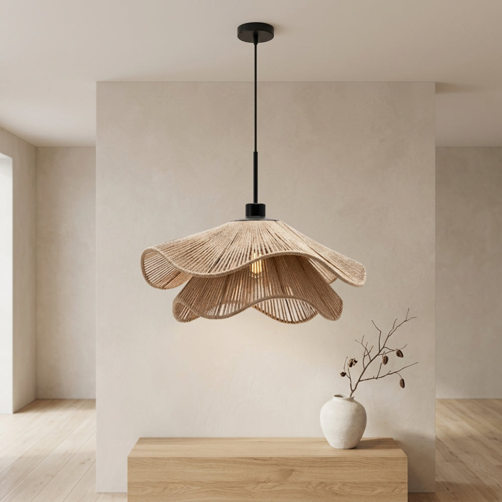 Lustre bohème fleur à pétales ondulés, vue 5