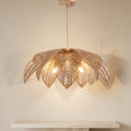 Lustre Bali fleur en rotin à trois lampes